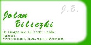 jolan biliczki business card