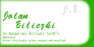 jolan biliczki business card